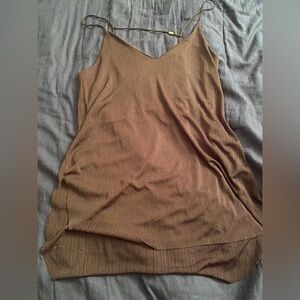 Zara Black Ribbed Camisole Blouse with H-Strap Back